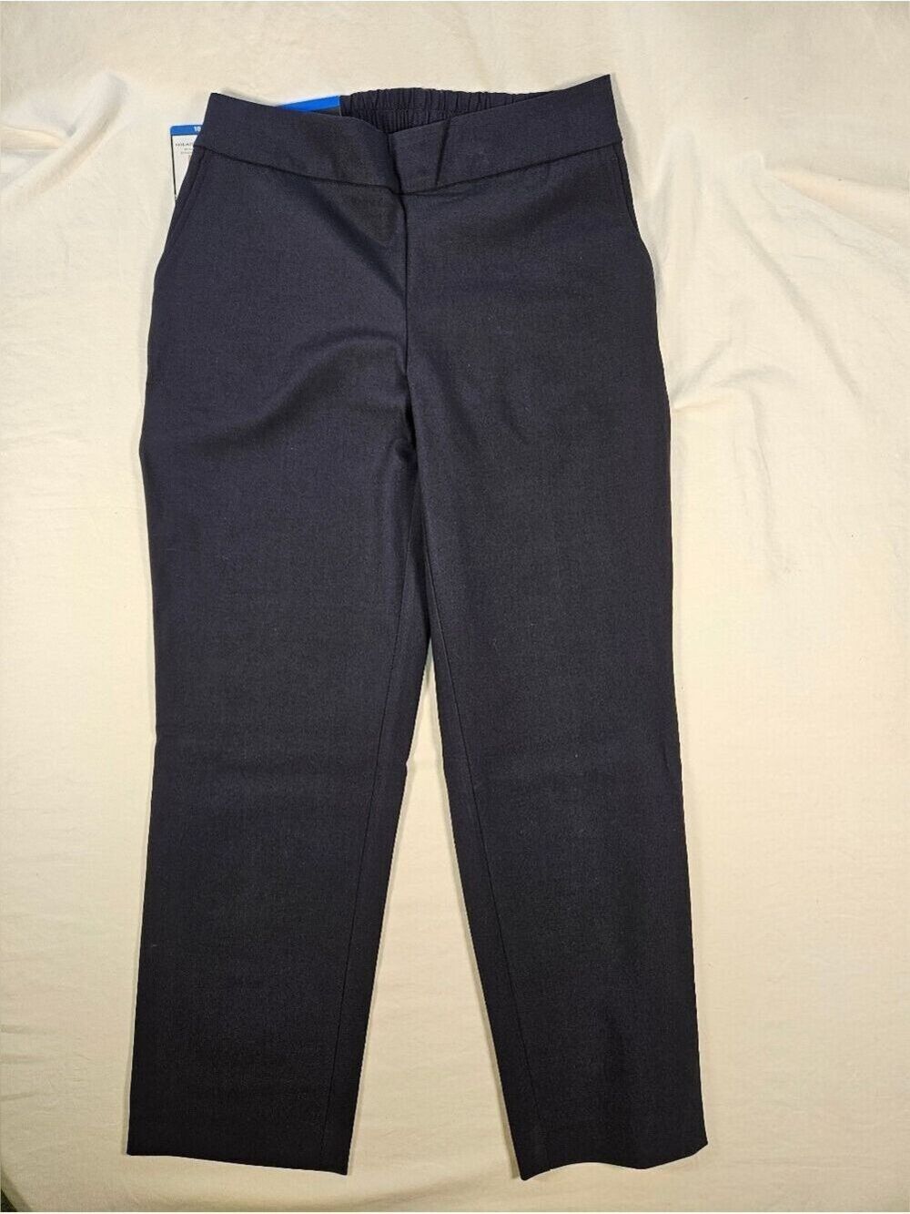 NWT Size 10 Hilary Radley Cropped Pants Stretch Elastic Waist Navy Comfortable